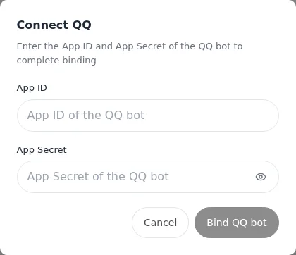 Fill in the credentials in LightVela