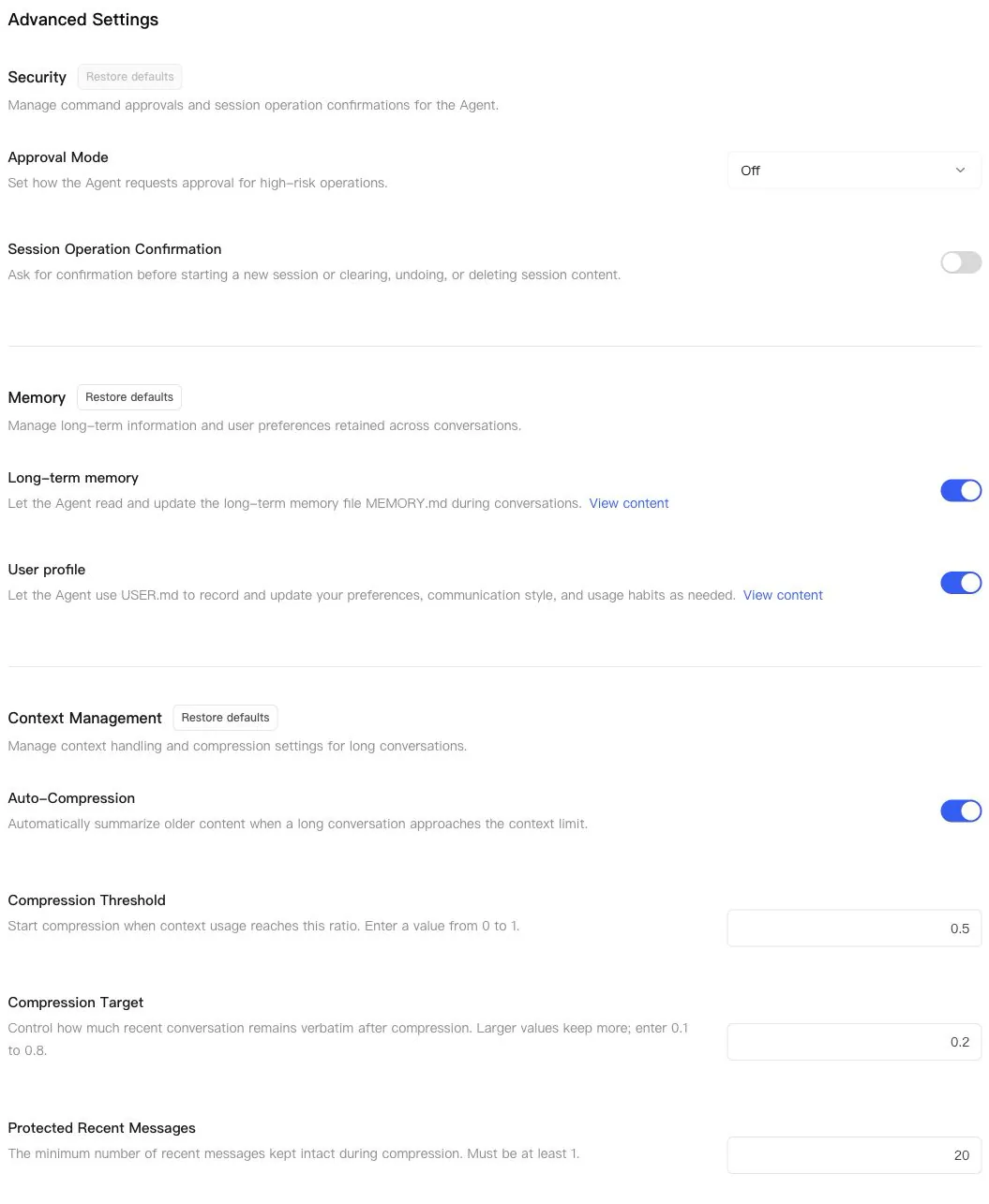 LightVela Adds Advanced Settings for Hermes Agent